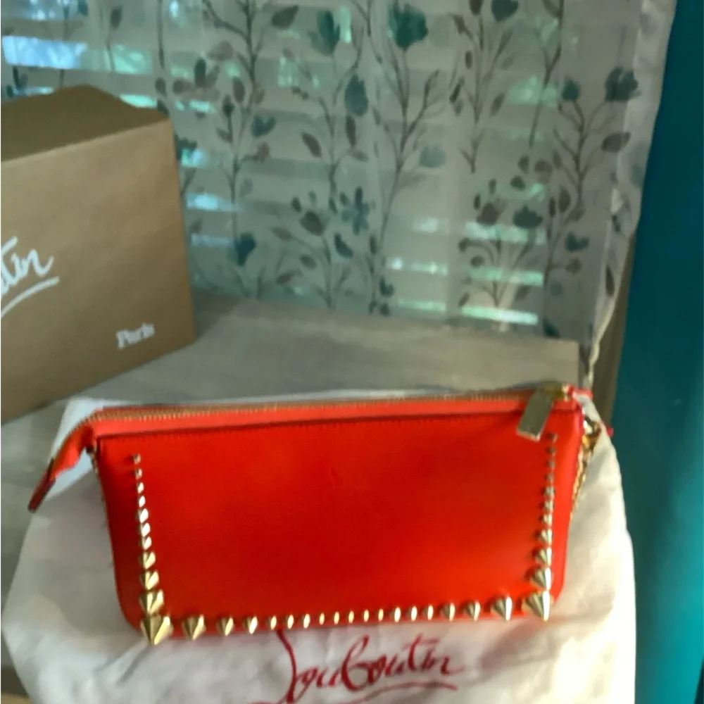 Red Christian Loubationl Studded Women's Bag